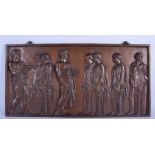 A LARGE 19TH CENTURY FRENCH BRONZE RECTANGULAR PLAQUE by Ferdinand Barbedienne (1810-1892). 53 cm x