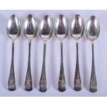 SIX SILVER SPOONS. Birmingham 1933. 4 oz. (6)