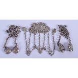 THREE ANTIQUE CHINESE SILVER NECKLACES. (3)