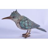 A COLD PAINTED BRONZE KINGFISHER. 21 cm x 13 cm.