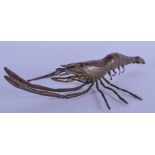 A LARGE JAPANESE BRONZE CRAYFISH. 14 cm x 5 cm.