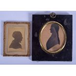 A REGENCY SILHOUETTE and another. Silhouette 8 cm x 9 cm. (2)