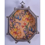 AN 18TH/19TH CENTURY CONTINENTAL SILVER OCTAGONAL PENDANT FRAME.5.75 cm x 7.75 cm