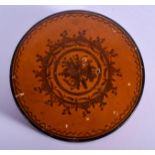 A LARGE ANTIQUE LEATHER OVERLAID LACQUERED SNUFF BOX. 7.25 cm wide.