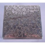 AN ANTIQUE SILVER BOX. 5.8 oz inc wood liner. 10.25 cm square.