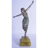 A CHARMING ART DECO COLD PAINTED BRONZE DANCER by Paul Philippe (1870-1930). 26.5 cm high overall.