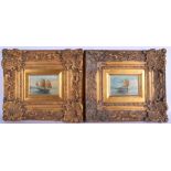 A GROUP OF SIX CHINESE OIL PAINTINGS, each depicting seascapes, all framed. (6)