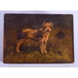 AN ANTIQUE PAINTED WOOD VESTA CASE. 6.25 cm x 4.25 cm.