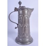 A LARGE ART NOUVEAU GERMAN NUREMBERG PEWTER STEIN. 27 cm high.