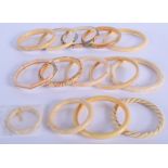 ASSORTED ANTIQUE IVORY BANGLES. 289 grams. (qty)