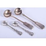 FOUR ANTIQUE SILVER SPOONS. 1 oz. (4)