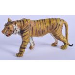 A COLD PAINTED BRONZE TIGER. 11 cm x 5 cm.