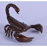 A JAPANESE BRONZE SCORPION. 6 cm x 4.5 cm.