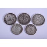 FIVE CHINESE COINS. (5)