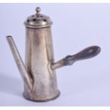 AN ANTIQUE MINIATURE SILVER CHOCOLATE POT DESK SANDER. 5.25 cm high.