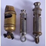 THREE VINTAGE WHISTLES. (3)