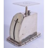 A SET OF EDWARDIAN SILVER STAMP SCALES. Birmingham 1900. 9 oz overall. 8 cm x 6 cm.