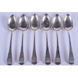 SIX ANTIQUE SILVER SPOONS. 2.8 oz. (6)