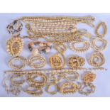 ASSORTED ANTIQUE IVORY NECKLACES. 1438 grams. (qty)