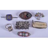 AN ANTIQUE SILVER JUBILEE BROOCH etc. (qty)