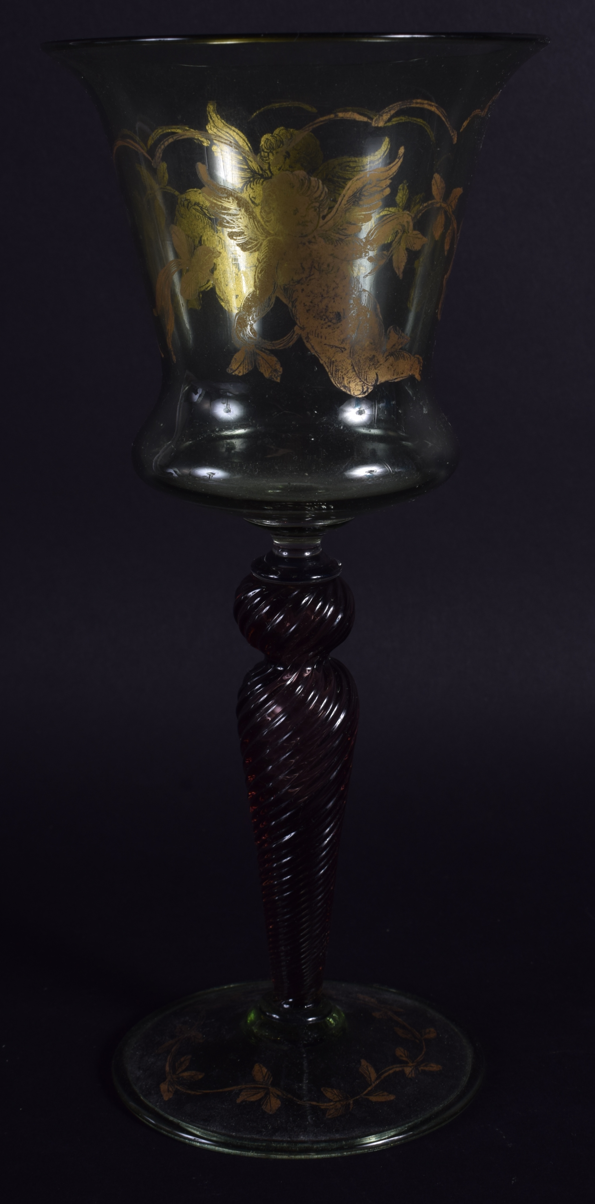 A LARGE VENETIAN GLASS decorated with foliage. 21 cm high. - Image 2 of 2