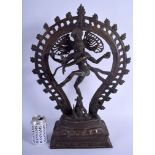 A LARGE 19TH CENTURY INDIAN BRONZE FIGURE OF A BUDDHISTIC GOD modelled with legs outstretched. 54 c