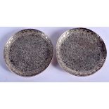 TWO ANTIQUE PERSIAN SILVER DISHES. 3 oz. (2)