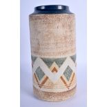 A 1960 CORNISH TROIKA VASE by Louis Jinks 20 cm high.