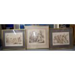 ITALIAN SCHOOL (19th century) FRAMED SET OF THREE PRINTS, a group of nude boys in a landscape, toge