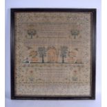 A GOOD EARLY 19TH CENTURY FRAMED EMBROIDERED SAMPLER by Ann Townley, September 20th 1805. 50 cm x 4