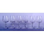 A SET OF SIX SCANDINAVIAN GLASSES. 14 cm high.