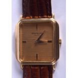 AN 18CT GOLD PATEK PHILLIPE GENTLEMAN'S CLASSIC WRISTWATCH. 2.75 cm square.