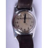 A VERY RARE VINTAGE JAEGER LE COULTRE WRISTWATCH possibly military. 3.25 cm wide.