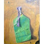PERRY FARMAR (British) FRAMED OIL ON BOARD, “Key To The Safe”. 29.5 cm x 24 cm.