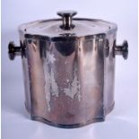 A 1950S SILVER PLATED ICE BUCKET. 25 cm x 20 cm.