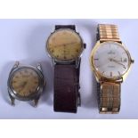 THREE VINTAGE WRISTWATCHES including Buren. Largest 4 cm wide. (3)