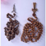 TWO CONTINENTAL ROSARY BEAD NECKLACES. (2)