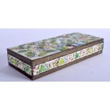 AN EARLY 20TH CENTURY CHINESE ENAMELLED BOX AND COVER. 20 cm x 7 cm.