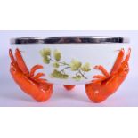 A 1930S CONTINENTAL LOBSTER CRAYFISH SERVING BOWL. 26 cm x 13 cm.