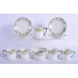 1921-1940 Noritake place setting coffee set containing for cans and saucers, a cream jug and sugar