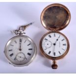 TWO ANTIQUE POCKET WATCHES. 5.25 cm wide. (2)