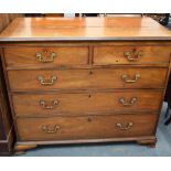 A GEORGIAN THREE DRAWER CHEST, with two smaller drawers. 90 cm x 108 cm.