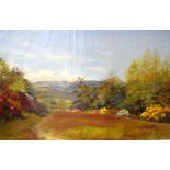 CLIFTON WHEELER (American) FRAMED OIL ON CANVAS, signed, landscape scene. 50 cm x 75 cm.