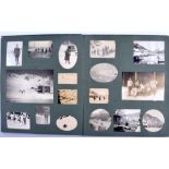 A VINTAGE PHOTOGRAPHIC ALBUM depicting various scenes, camping, sailing, fishing etc. (qty)