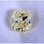 A 1.06 CT CUSHION FANCY YELLOW DIAMOND with GIA Cert.