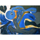 DAVID JOHN HUGHES (British) FRAMED ABSTRACT LITHOGRAPH, “Sea Bed”, signed in pencil, dated '63. 54