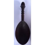 A LARGE LIBERIAN DAN WOODEN WAKEMIA / WUNKIRMIA CEREMONIAL LADLE, the terminal in the form of a fem