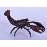 A JAPANESE BRONZE OKIMONO IN THE FORM OF A LOBSTER, signed. 9.75 cm long.