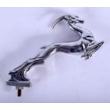 A 1950S CHROME LEAPING DEER CHROME CAR MASCOT. 15 cm x 11 cm.