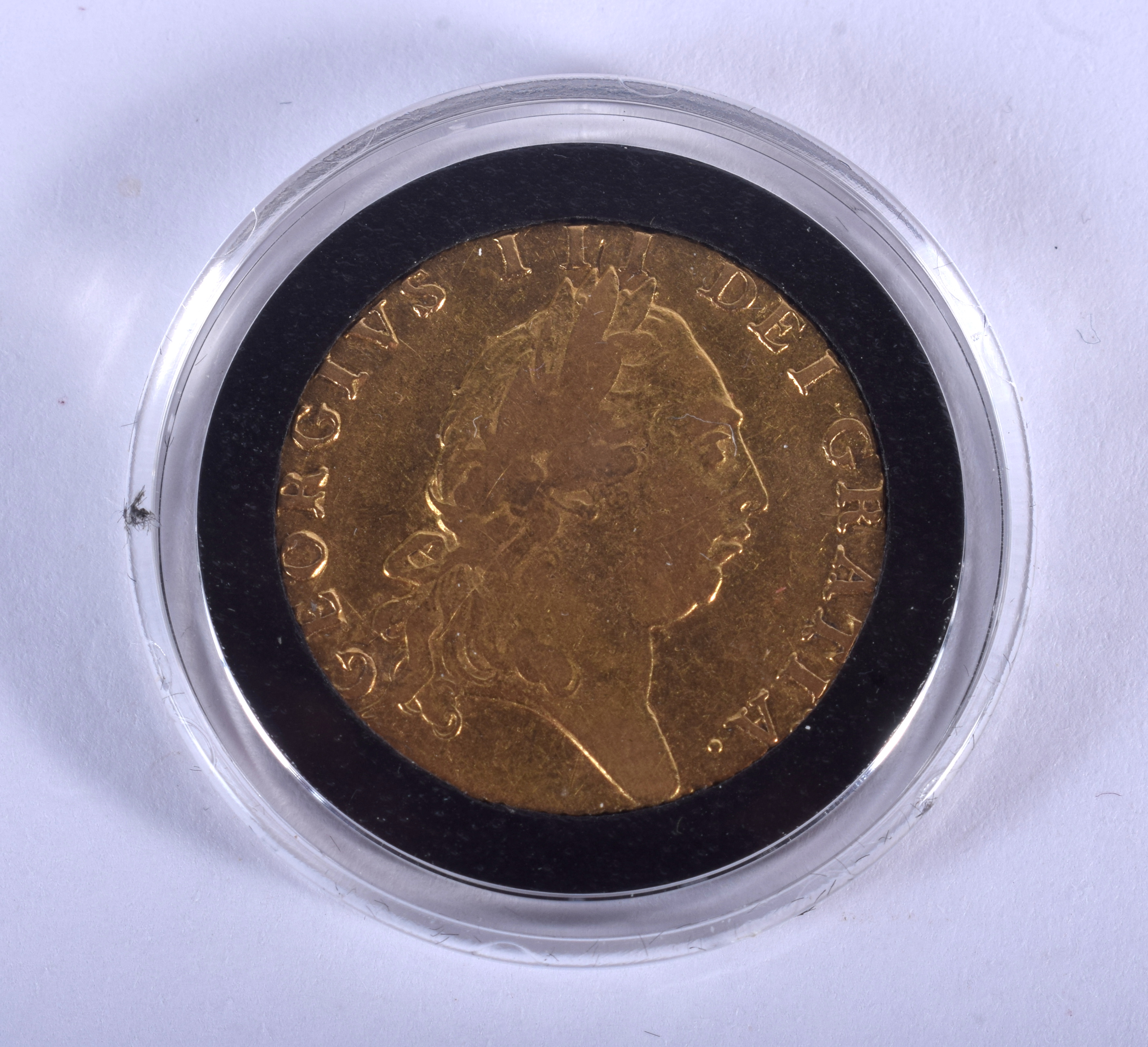 A BOXED 1791 22CT GOLD SPADE TYPE GUINEA COIN.